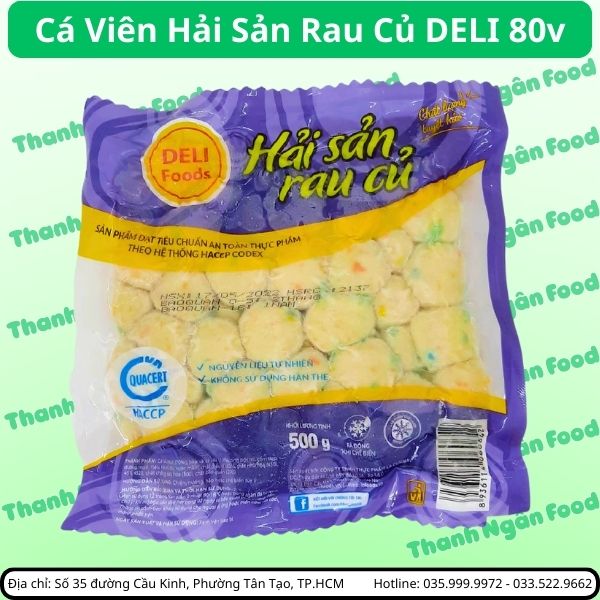 Cá viên hải sản rau củ DELI 80 viên